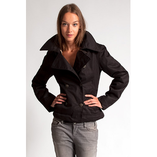 Ladies P-Coat Hemp Hoodlamb black XS