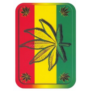 Sticker 68x96mm, Rasta Flag - Leaves