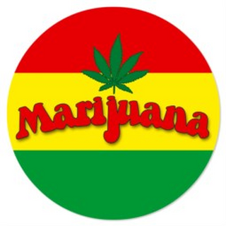 Sticker rund dm 66mm, Marijuana