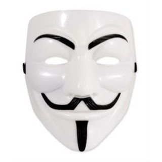 Guy Fawkes Maske, V wie Vendetta, Anonymos, ca 17cm breit, 19cm hoch, Polsterrcken, Gummiband