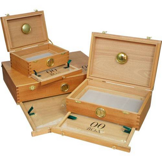 ?00 Box? Humidor L, mit Hygrometer + Resin-Schublade, 245x173x110