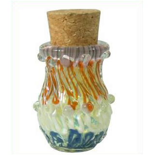 Glasdose bunt mit Korkdeckel, H 70, dm 45 mm