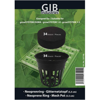 GIB, Set 34x2 Netztopf (5 cm), inkl. Neopren-Ring