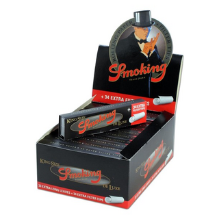 Smoking Deluxe KS schwarz, Set inkl. Filtertips breit