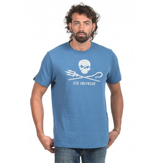 Mens T-Shirt Sea Shepherd bright blue - white print, S
