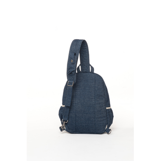 SATIVA Collection Denim Messenger Style Backpack, Single Shoulder Strap