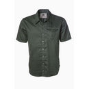 Mens Heringbone Shirt shortsleeve (Hemd) S dark green