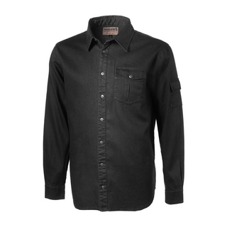 Mens Heringbone longsleeve Jacket (Hemd) black L