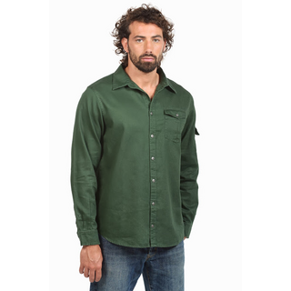 Mens Heringbone longsleeve Jacket (Hemd) olive L