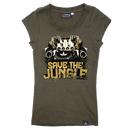 THTC Ladies Hemp Shirt, Save the Jungle remixed green