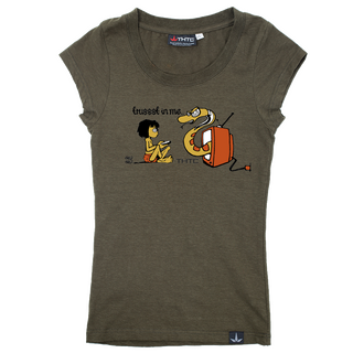 THTC Ladies Hemp Shirt, Tru$$$t TV green