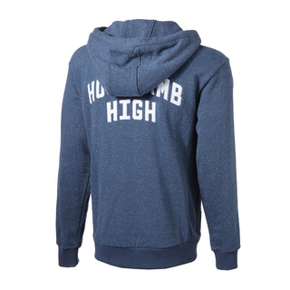 Mens Zip Up Hoody, Varsity, HHL denim fleck XL