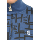 Mens Design Zip Up Sweater, blue M