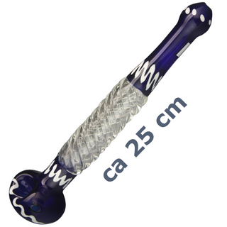 Glas-Handpfeife CC1063, Kickloch, 25cm, dm=30mm, long pipe