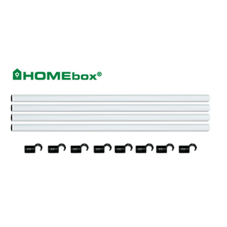 Homebox, Spare Parts - 4 Stangen 100cm, dm 22mm, inkl. 8 Haken kurz