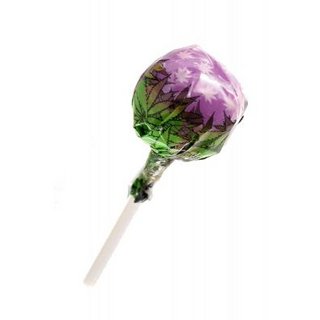 Dr. Greenlove Cannabis Lollipop, Bubblegum x Purple Haze? rund, Kaugummifllung