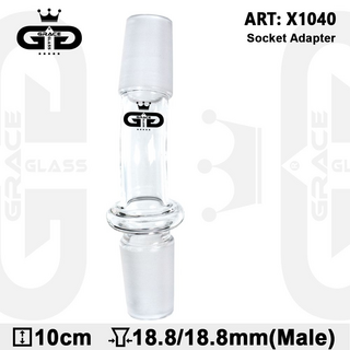 Winkel Glas 45 Grad, 2x 18,8 male, gebogen mittel, h ca 10cm