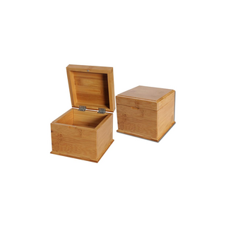 Box aus Bambus, mit Geheimfach, 128x128x105mm, lackiert