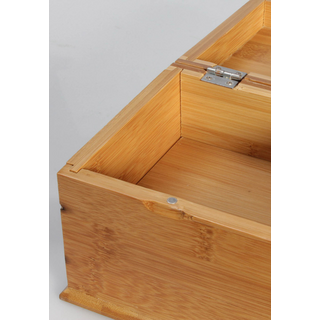 Box aus Bambus, mit Geheimfach, 128x128x105mm, lackiert