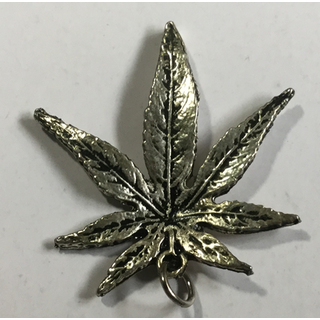 Anhnger Leaf ca 4cm, Metall, silber