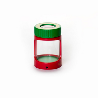 Smokus Focus the Stash - Magnifying LED Storage Jar, h 76mm, d 49mm, Rot/Gelb/Grn