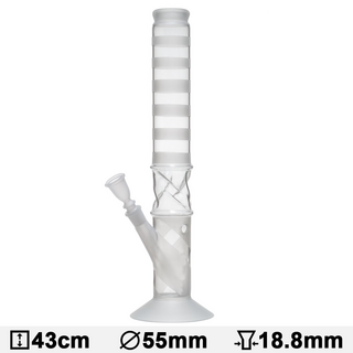 Glass Bong, Zylinder sandgestrahlt,  h 43cm, dm 55mm, NS...