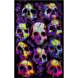 Poster Blacklight Filz Wall of Skulls (BLP-1700)