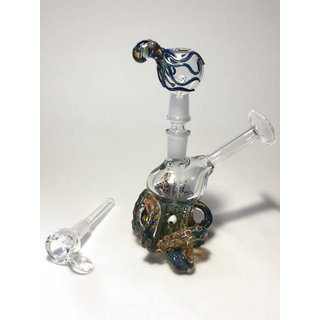 DuoGlass 2 in1 Oil-Bong Octopus, 18cm, 255g, NS 14,5, inkl. Nail & Dome