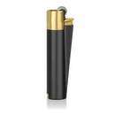 Feuerzeug Clipper METALL, Black & Gold (Gold Cap)