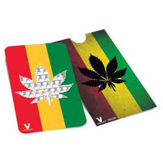 V-Syndicate-Set Rasta Leaf Grinder Card + Tray Metall medium