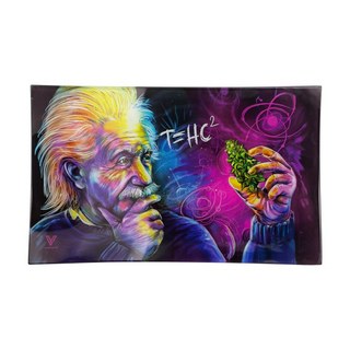 Glass Rolling Tray Einstein T=HC2 Large, 26 x 16 cm - V-Syndicate