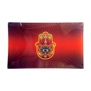 Glass Rolling Tray Hamsa Large, 26 x 16 cm - V-Syndicate