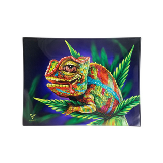 Glass Rolling Tray Cloud 9 Chameleon Small, 16 x 12cm - V-Syndicate