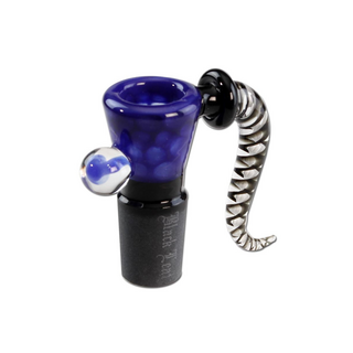 Black Leaf Glaskunstkopf, 18,8mm, Glas-Sieb integriert, Golfball, Blau