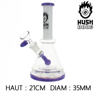 Kush Bong, Bubbler Asterion, H 21cm, NS14,5, Diffusor integriert, lila