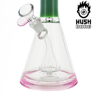 Kush Bong, Beaker Zaron, H 27cm, NS14,5, Duschkopf-Diffusor integriert, rose/jade