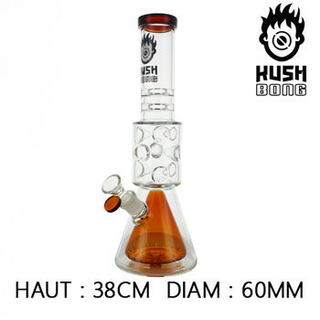 Kush Bong, Beaker Telescopium, WS 5mm, H 38cm, NS18,8, Pyramid-Diffusor integriert, grn