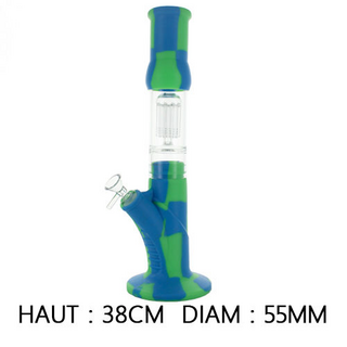 Kush Bong, Percolator-Zylinder aus Silikon+Glas, H 34cm,...