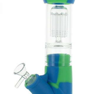 Kush Bong, Percolator-Zylinder aus Silikon+Glas, H 34cm, NS 18,8/14,5 Diffusor