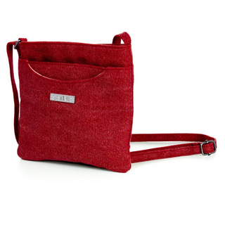SATIVA Collection, Flat petite shoulder bag, Schultertasche, S10068, 19x18x4cm red