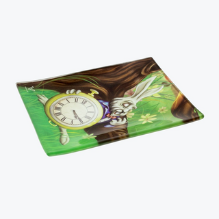 Glass Rolling Tray Alice White Rabbit Small, 16 x 12cm -...