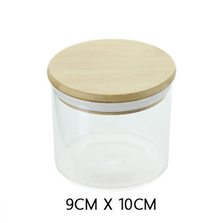 Glasdose mit Bambusdeckel, Airtight, dm 10cm, h 9cm