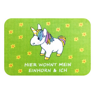 Fussmatte 40x60, Einhorn - Hier wohnt mein...  grn