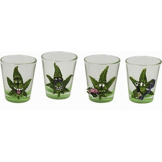 CannaBuds Shot-Glasses, 4 Stk, h 6cm