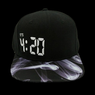420 Flat Caps 4:20 Digital, black/Smoke, (Snapback - one Size)