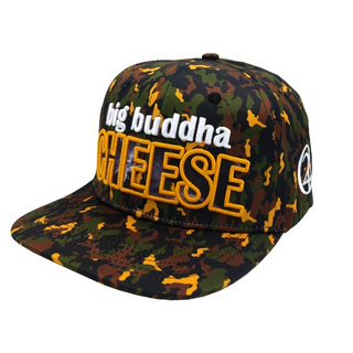 420 Flat Caps Big Buddha Cheese Camo-yellow, (Snapback - one Size)