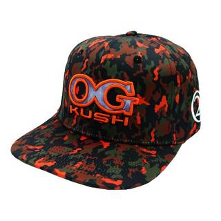 420 Flat Caps OG-Kush Camo-orange, (Snapback - one Size)