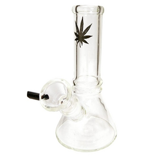 Mini Beaker Bong NS 14,5, Leaf Black