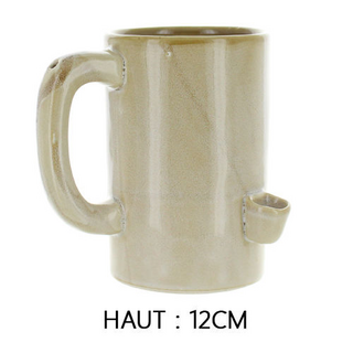 Kaffee-Becherbong, Coffee + Hit, Keramik, 12cm, braun/dunkel grn