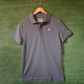 THTC Embroidered Polo Shirt org. cotton grey M